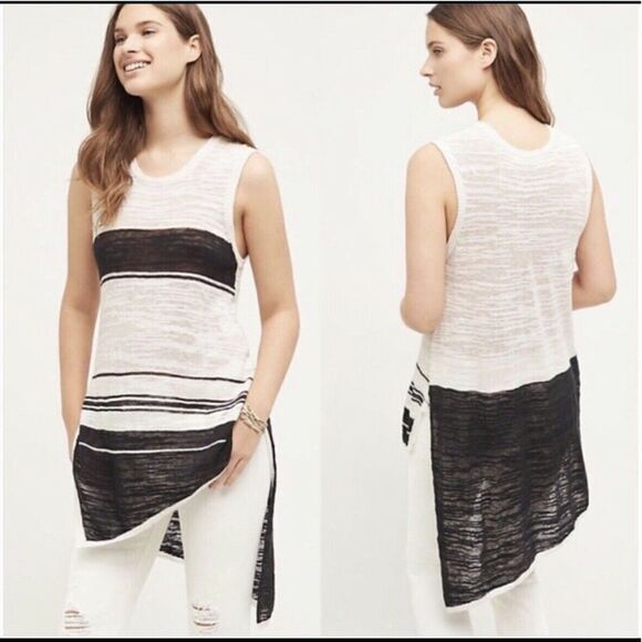 Anthropologie “Left Of Center” Striped Shadow Light Tunic (Medium) - Picture 1 of 9